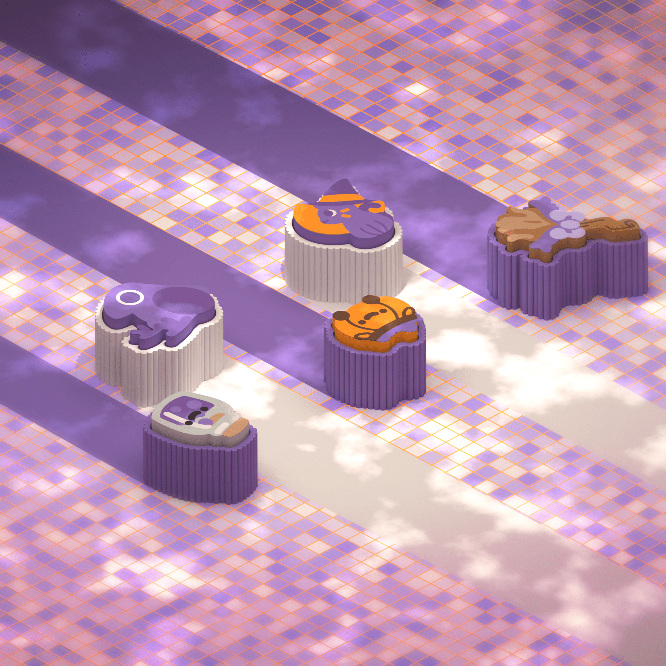 Cute Clicker Witchy Collection | No AMS | Print-in-place | Support-free 3d model