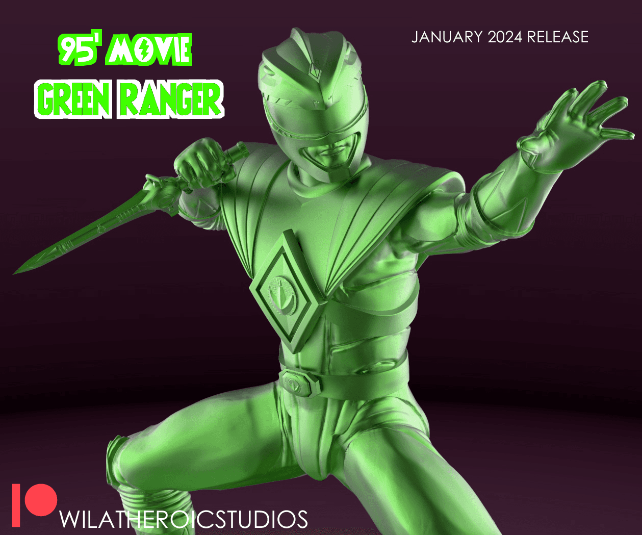 MMPR 95' Green Ranger Statue  3d model