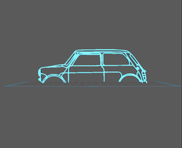 Silhouette Old Mini Cooper - Wall art 3d model