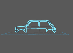 Silhouette Old Mini Cooper - Wall art 3d model