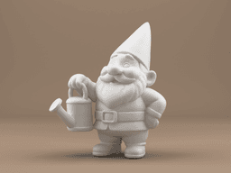 Cute Garden Gnome with Watering Can – Chubby 3D Printable Figurine 3d model