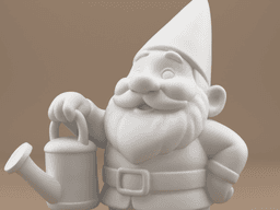 Cute Garden Gnome with Watering Can – Chubby 3D Printable Figurine 3d model