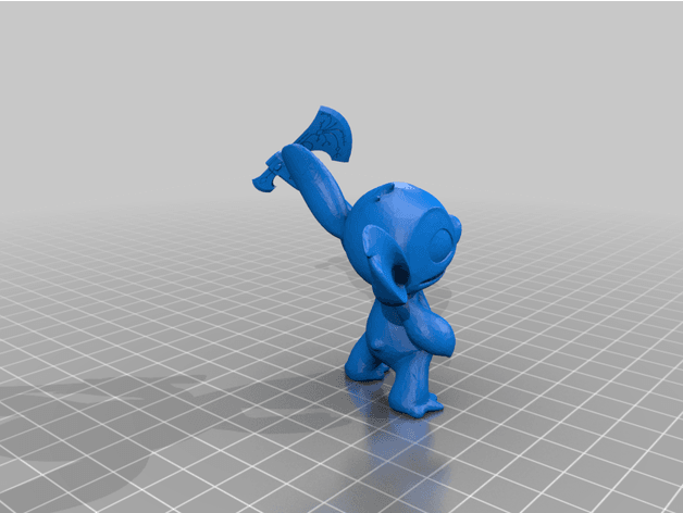 Stitch with a axe 3d model