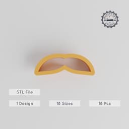 Moustache Shape Cutter Set, 18pcs, Sizes 0.75"-5.00", Perfect for Cookies, Fondant & Clay, Includes Beard, Handlebar, Goatee & More PRODUCT_261 3d model
