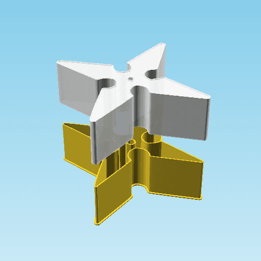 Shuriken 0023, nestable box (v2) 3d model