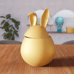 Easter Bunny Jar - Rabbit Decorative Container 3d model