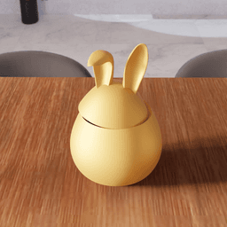 Easter Bunny Jar - Rabbit Decorative Container 3d model