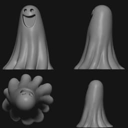 Cute Ghost Set G2 (EASY PRINT) 3d model