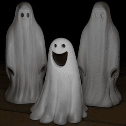 Cute Ghost Set G2 (EASY PRINT) 3d model