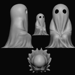 Cute Ghost Set G2 (EASY PRINT) 3d model