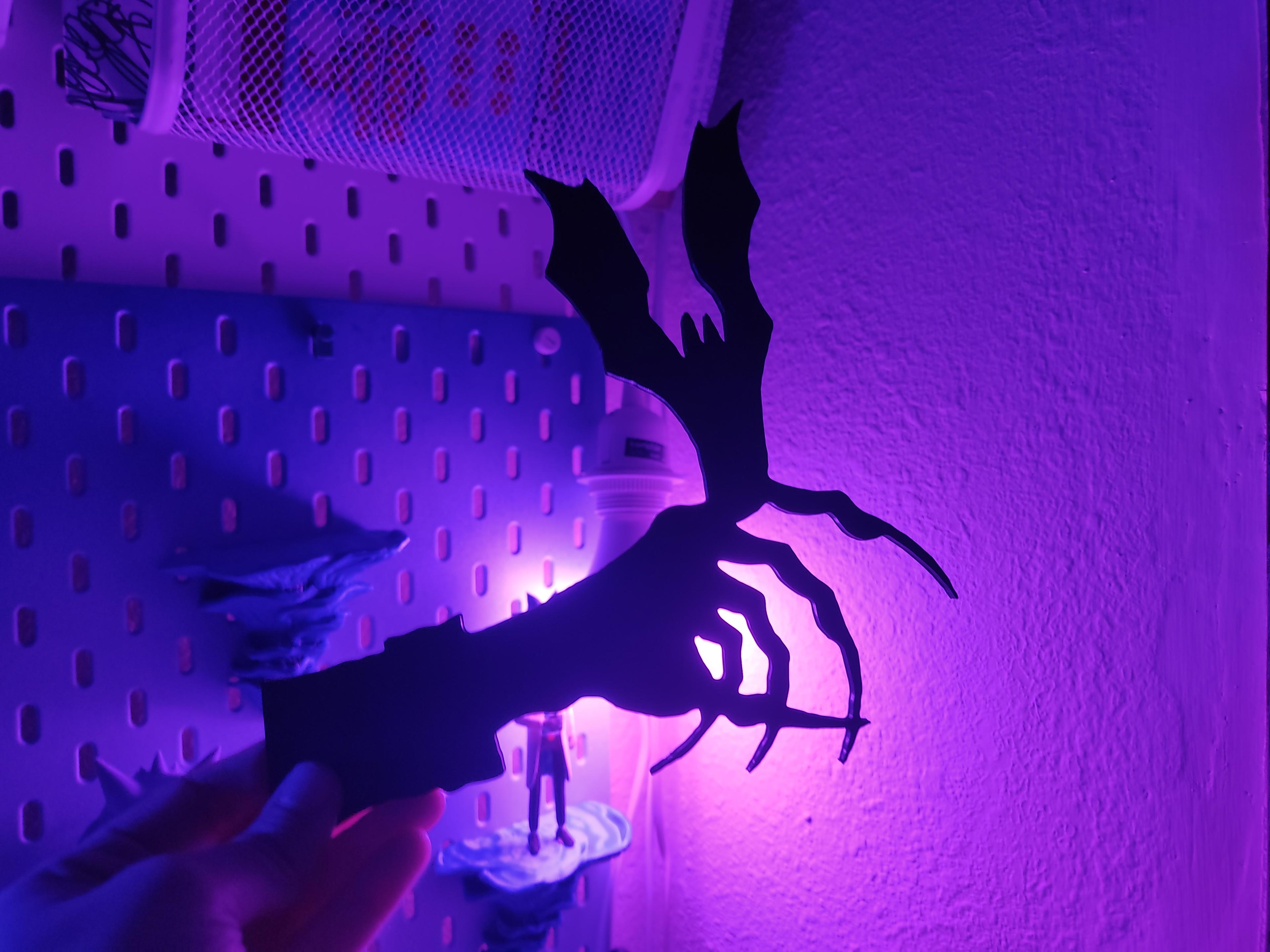 Vampire hand with bat window decoration 3d model