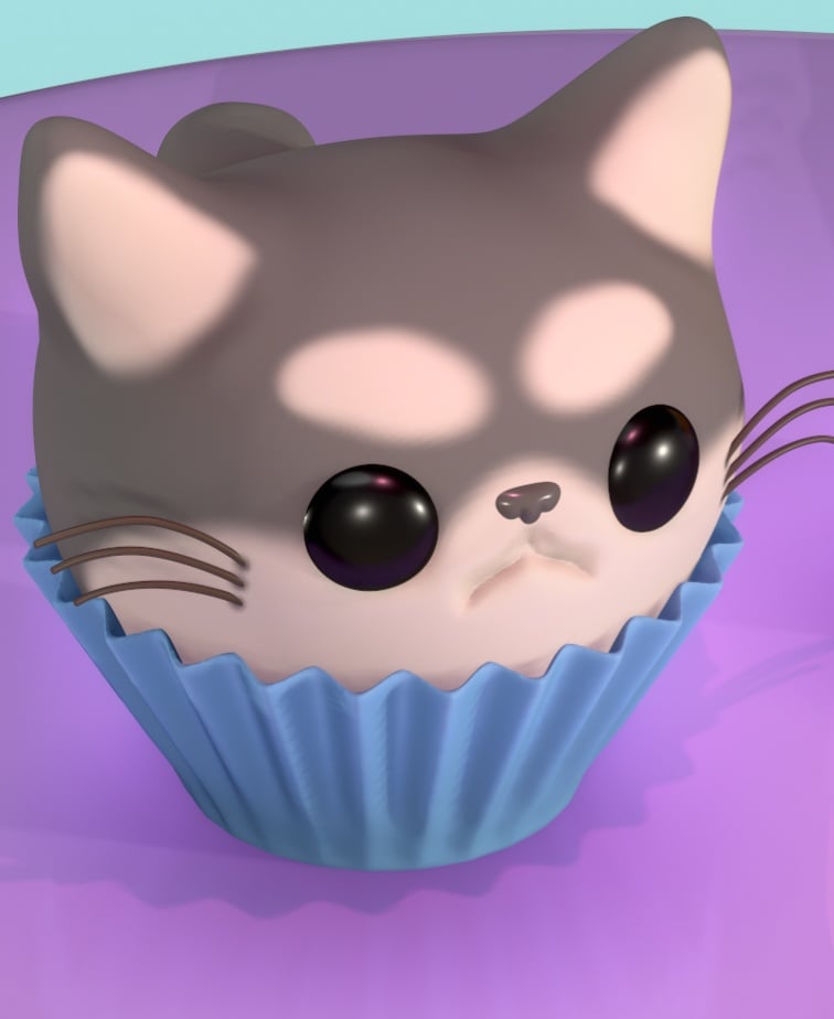 Cat cupcake.stl 3d model