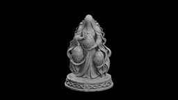 Three-Lantern Fate Mother STL - Mythic Oracle Goddess Statue 3d model