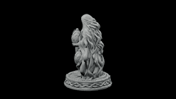 Three-Lantern Fate Mother STL - Mythic Oracle Goddess Statue 3d model