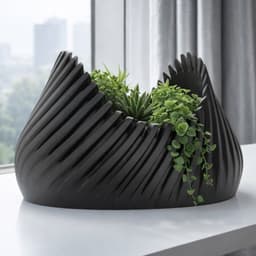 FLUTED RIBBED PLANTER POT 3d model
