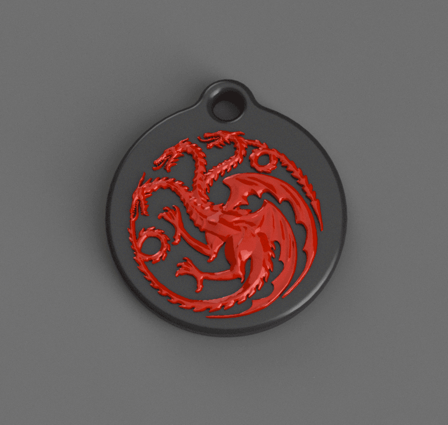 House Targaryen Keychain 3d model