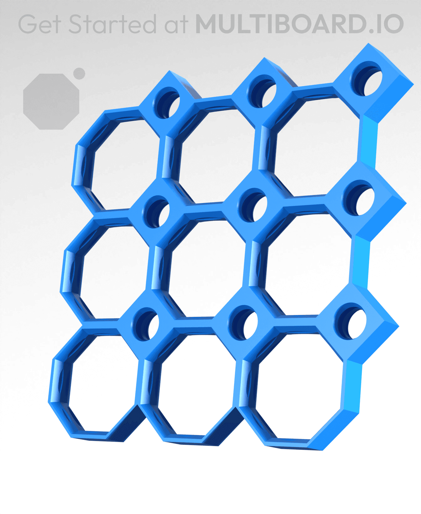 3x3 MU - Center Grid Interfitted - MultiBoard Octagon Plate 3d model