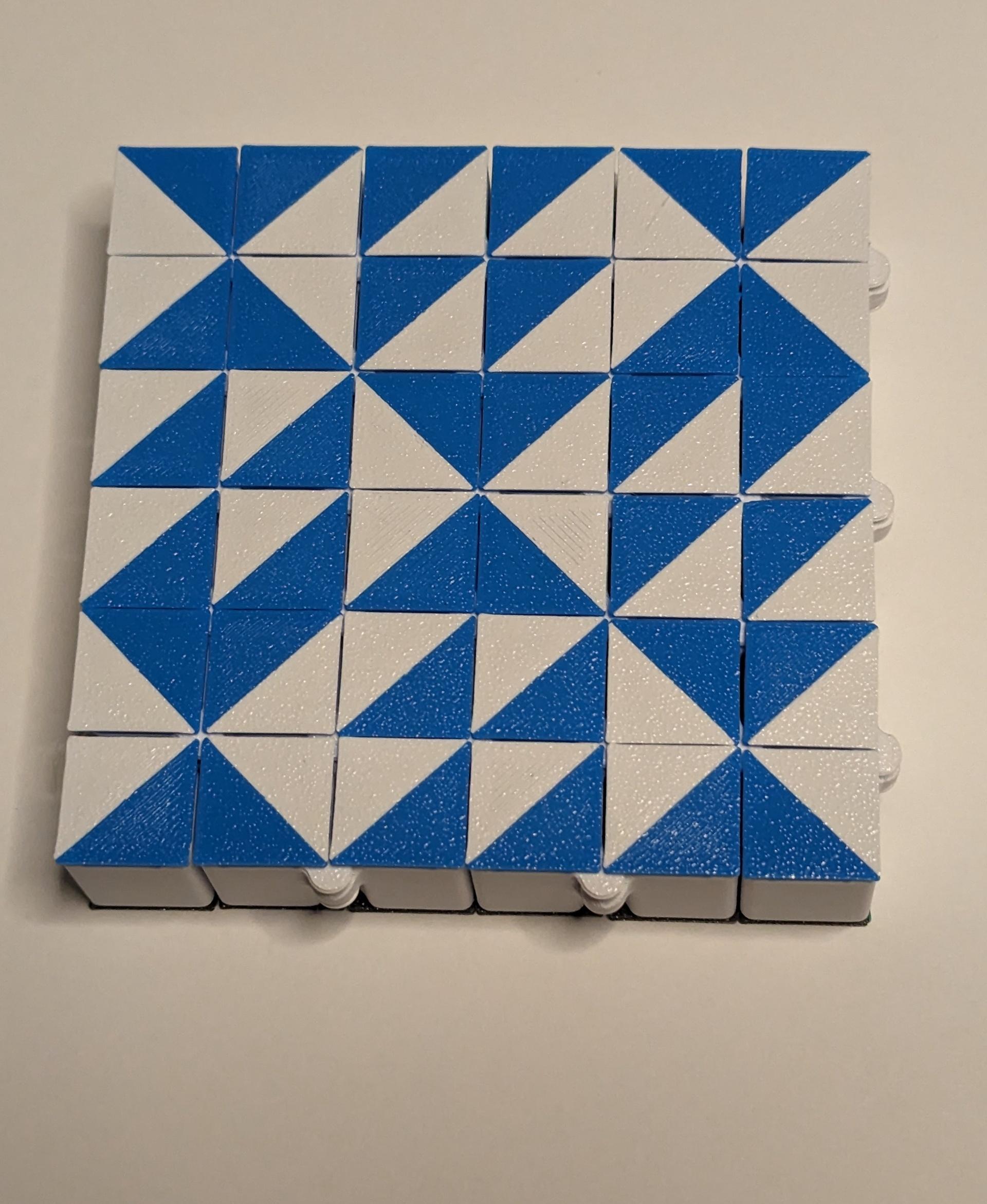 Auxetic Tile // 18mm Diagonal Split - inverse of Block crossing road - 3d model