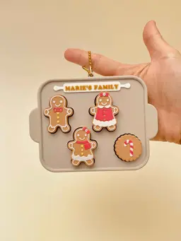 Christmas Gingerbread Cookie Family Clicker Keychain Fidget Toy Bundle 3d model
