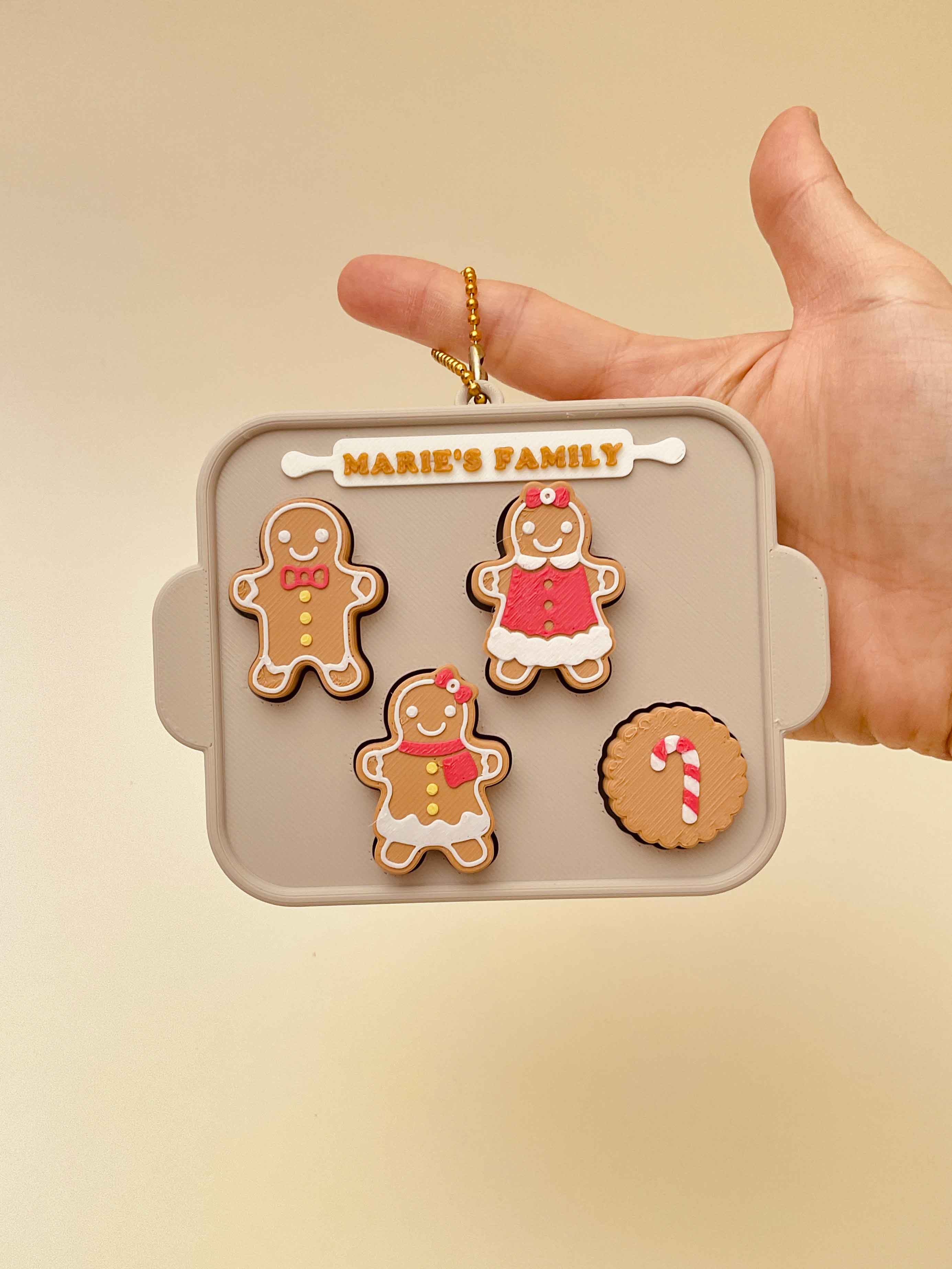 Christmas Gingerbread Cookie Family Clicker Keychain Fidget Toy Bundle 3d model