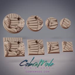 Boardwalk Plank Path Base Pack (8pcs) - Round and Square Versions 3d model