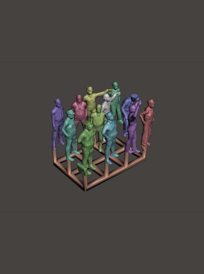 N scale NS personeel 12 figuren - set #1 3d model