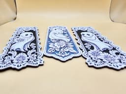Ornate Ghost Bookmarks 3 - Hueforge - 4 Colors 3d model