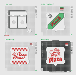Pizza Deck Box with Swappable Lids 3d model