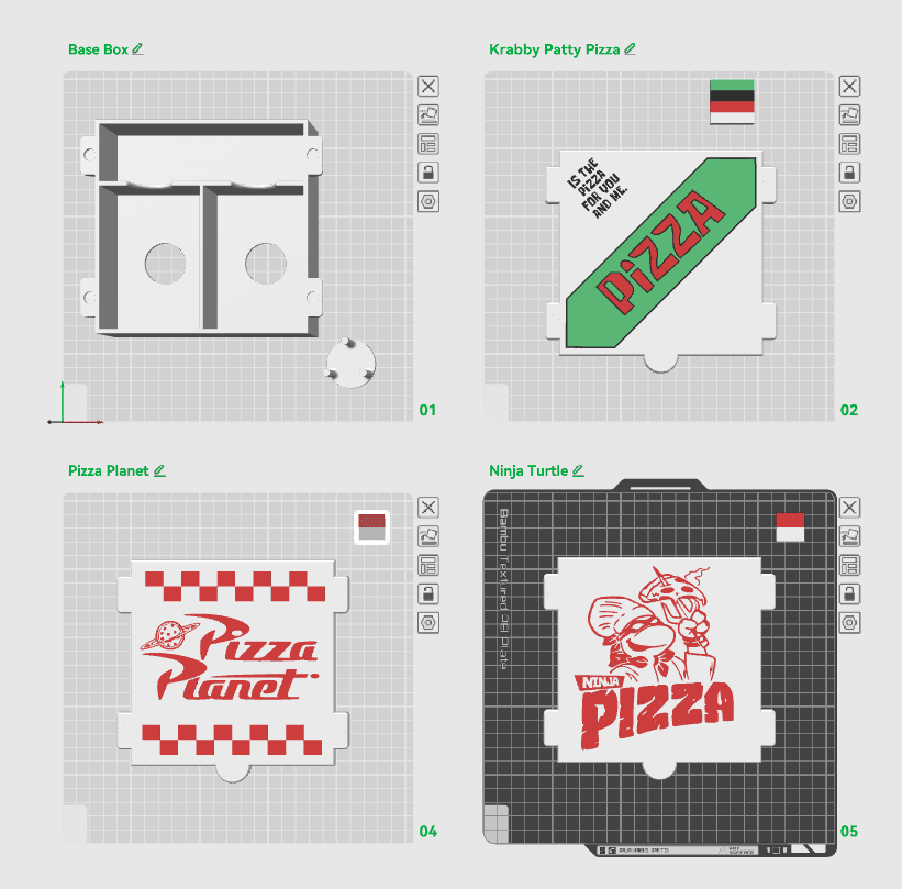 Pizza Deck Box with Swappable Lids 3d model