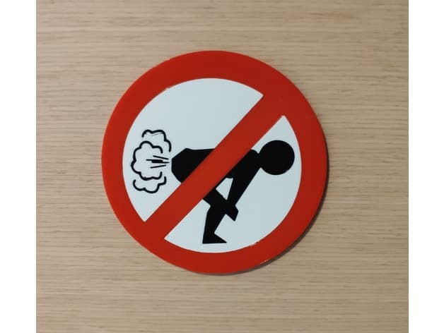 No Fart Sign - Multicolor ready 3d model