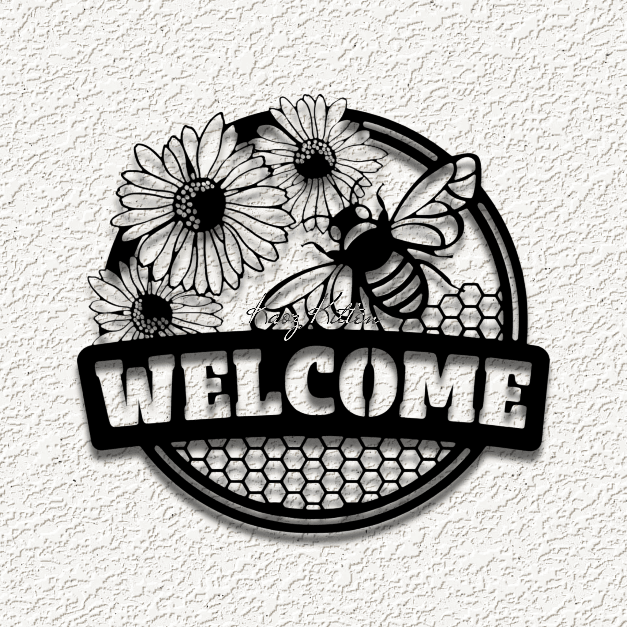 welcome honey bee hone wall art home decorb.stl 3d model
