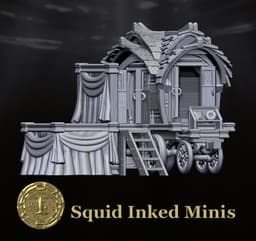 Traveling Caravan Wagon w/ Stage 3d model