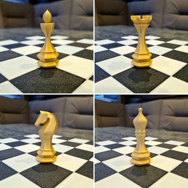 Chess pieces and board 3d model