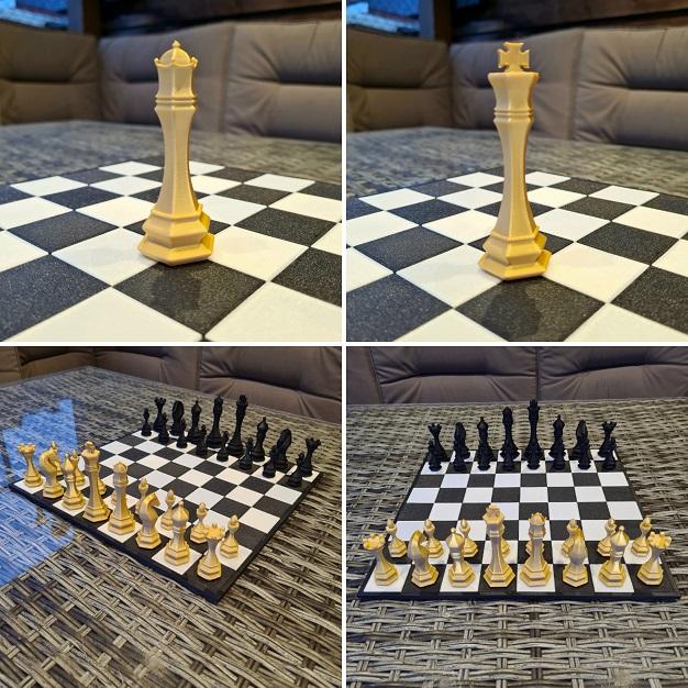 Chess pieces and board 3d model