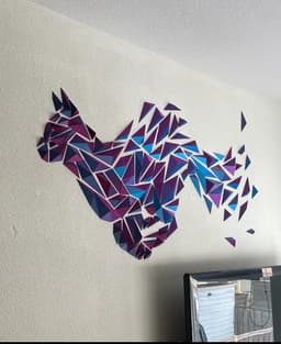 Geometric cat wall art 3d model