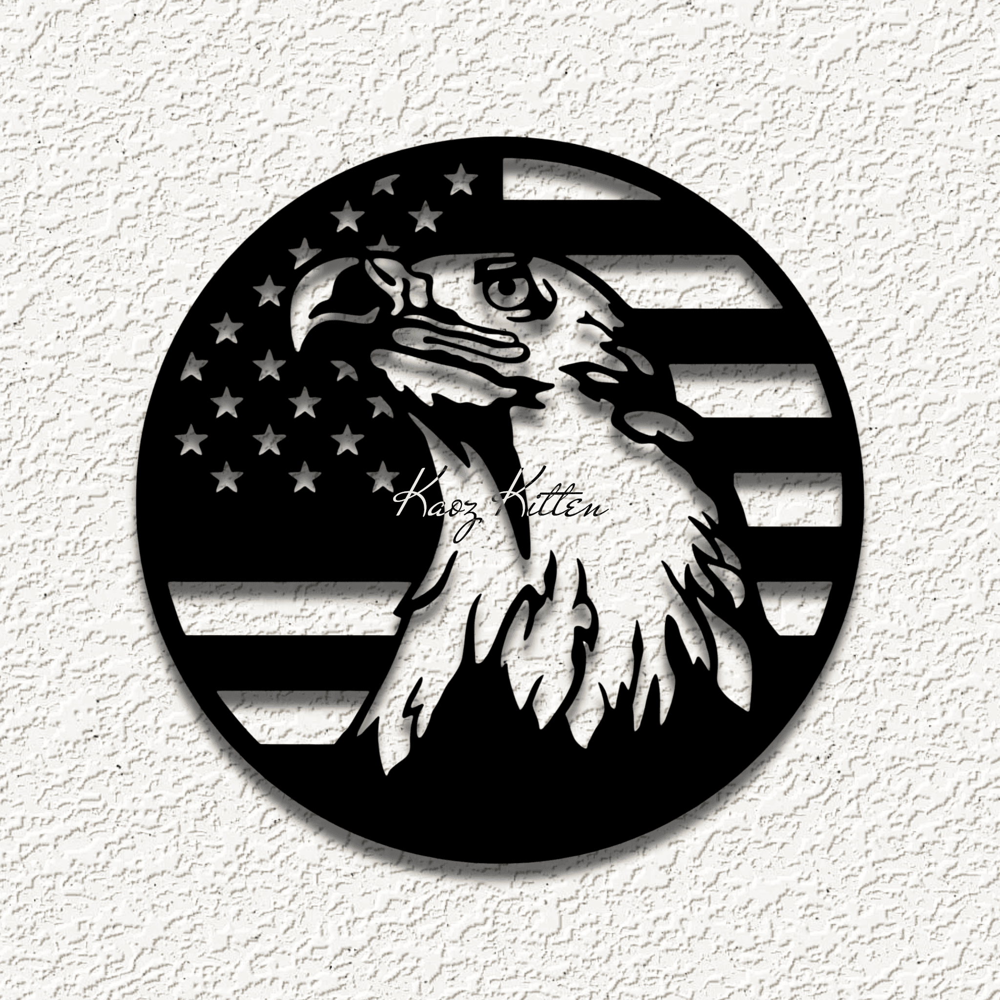 EAGLE FLAG CIRCLE USA wall art home decor 3d model