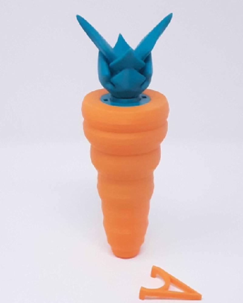 Easter Carrot Sword - the Collapsible sword hidden in a peaceful veggy! (NO AMS required -multipart) 3d model