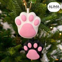 Cat Paw Christmas Ornament 3d model