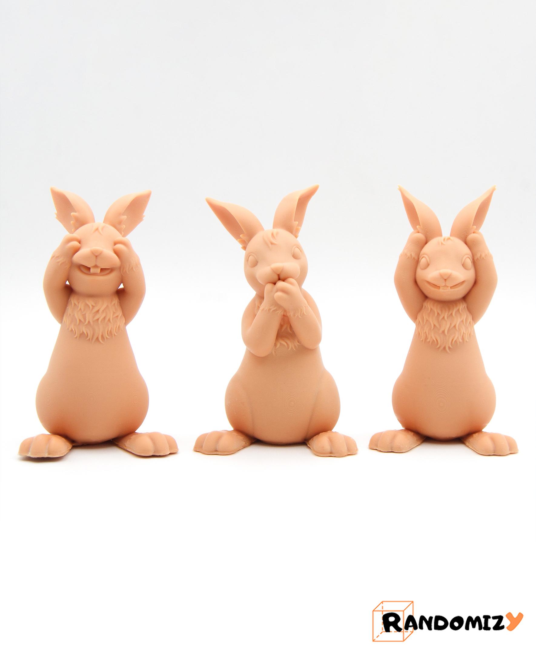 Three Wise Rabbits 3d model