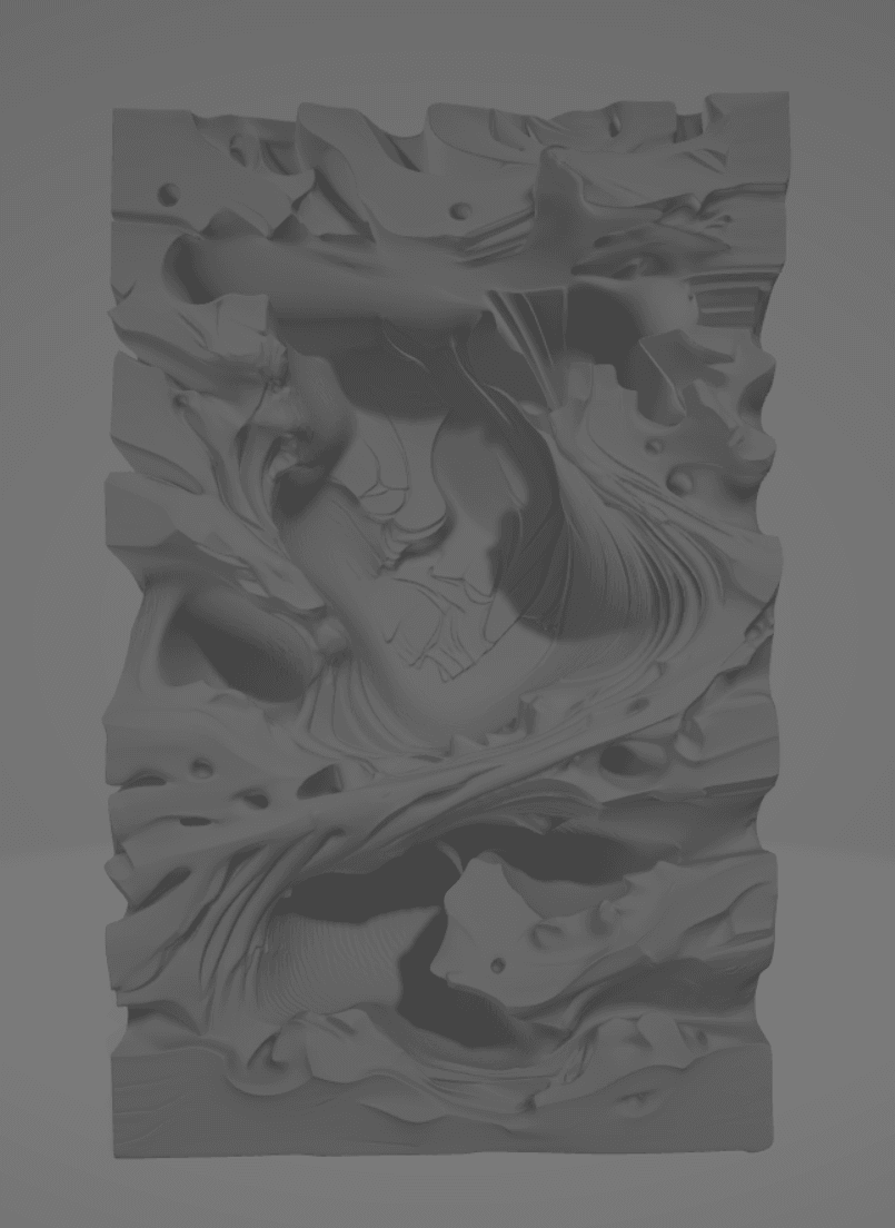 Fließende Pfade – Modulare Aquarium-Rückwand 3d model