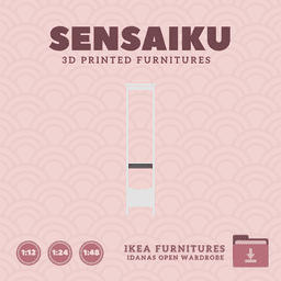 Miniature Replica 22. IDANAS Open Wardrobe V1 for Miniature Dollhouse - IKEA (1:12,24,48) - 3D Print 3d model