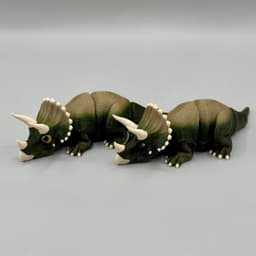 Baby Triceratops Hatchling Flexi / Optional 8mm glass eyes 3d model