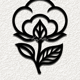 cotton flower wall art home decor 3d model