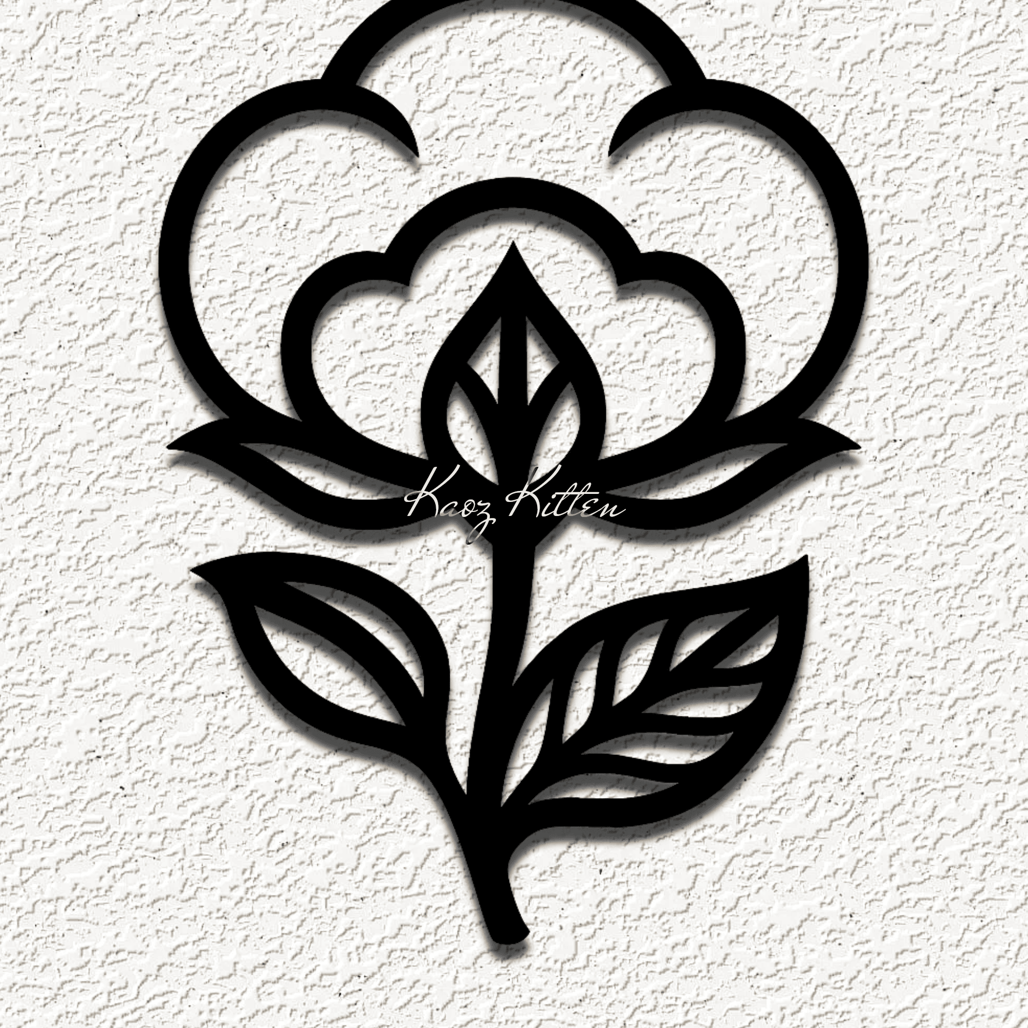 cotton flower wall art home decor 3d model