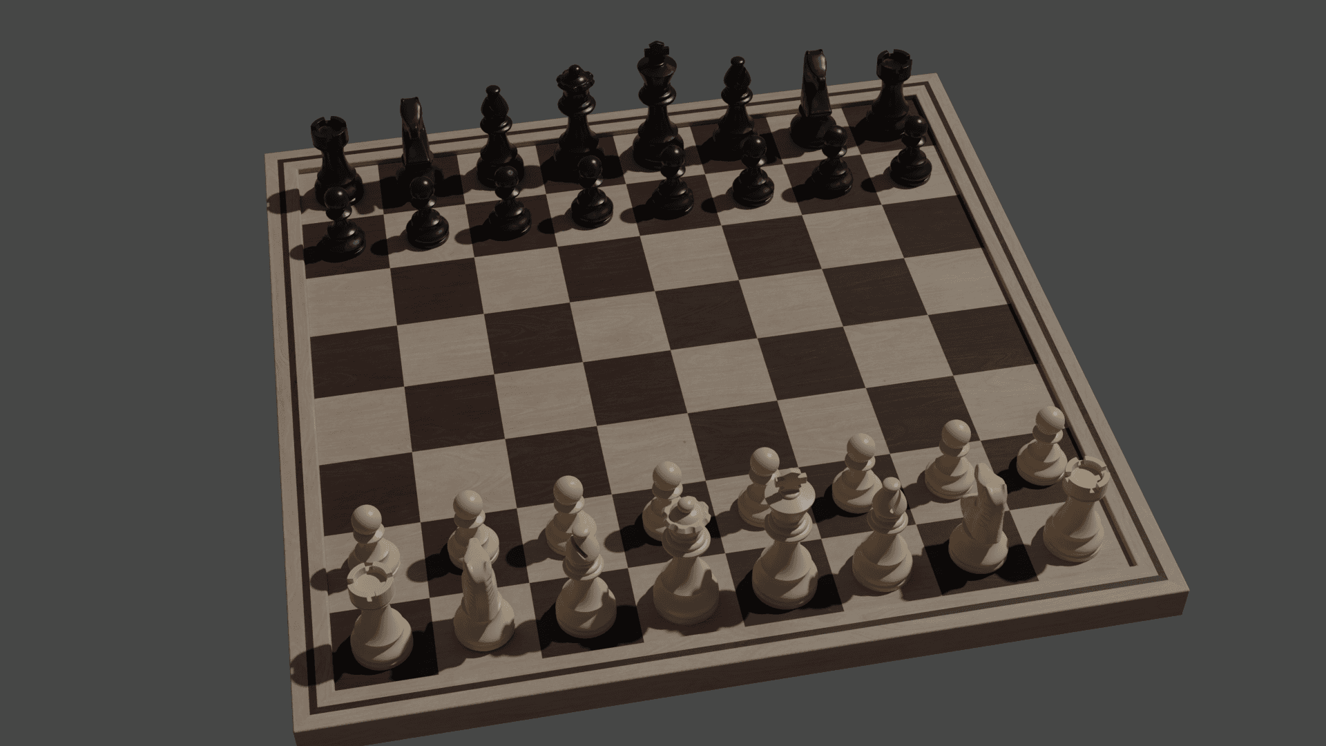Chess board and pieces for 3D printing 3d model