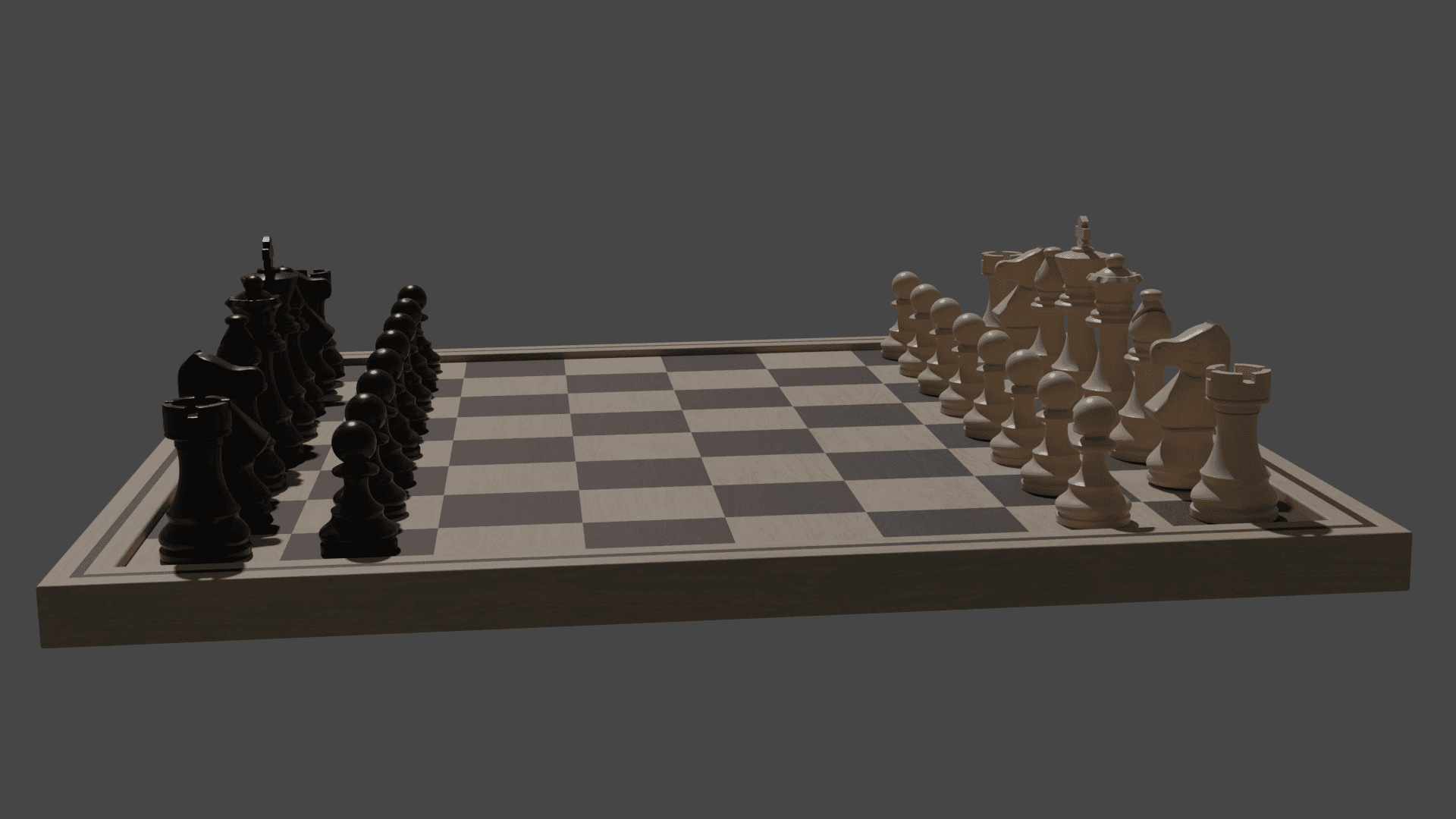 Chess board and pieces for 3D printing 3d model