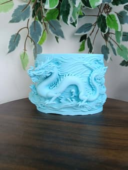 Water dragon-shaped pen holder 3d model