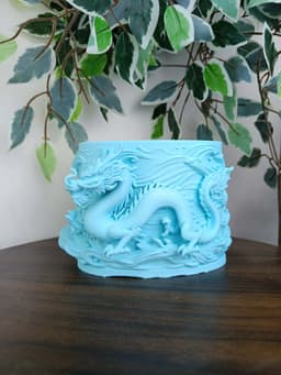 Water dragon-shaped pen holder 3d model