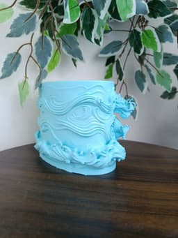 Water dragon-shaped pen holder 3d model