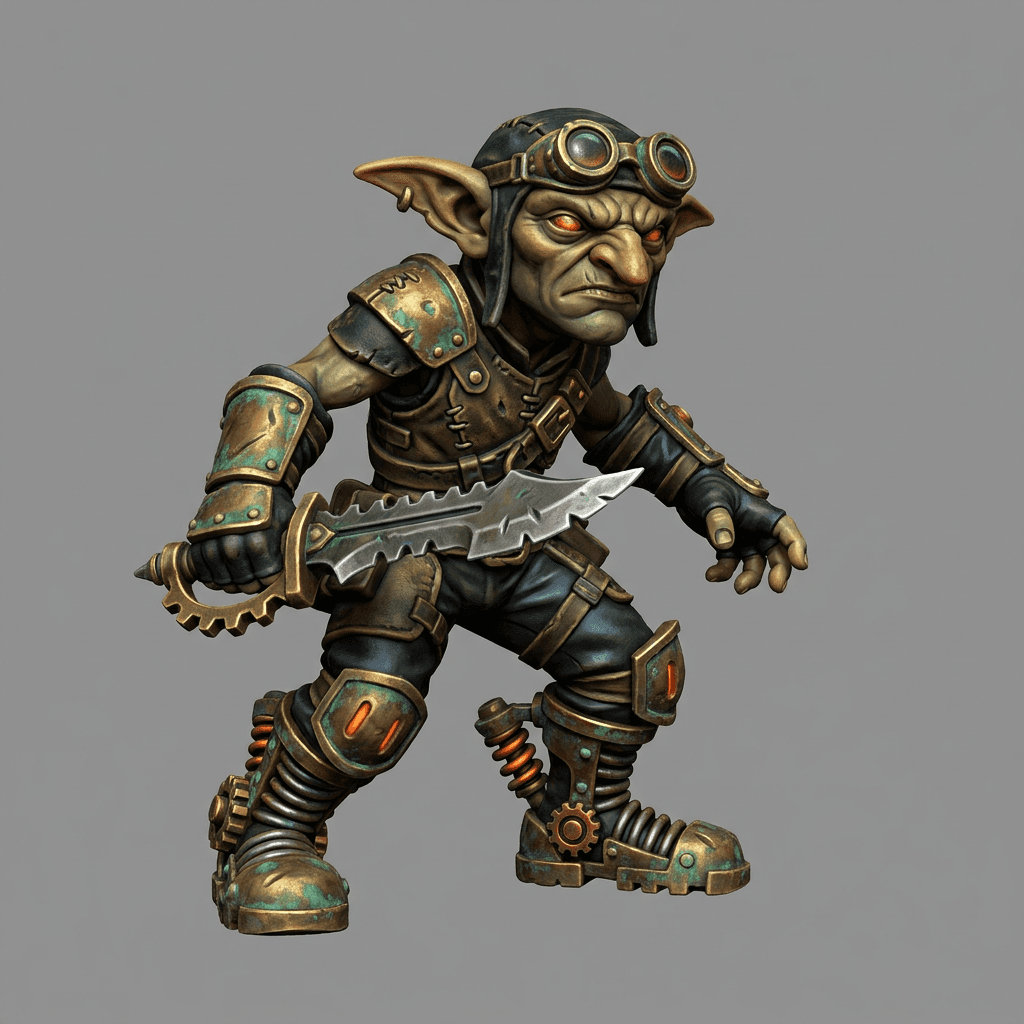 Iris and Orin - Gearblade Skirmisher STL - Clockwork Goblin Workshop 3d model